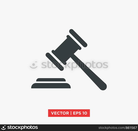 Judge Gavel Auction Icon Vector Illustration