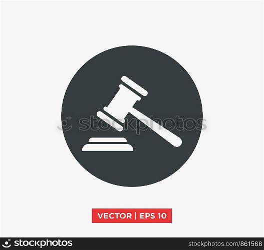 Judge Gavel Auction Icon Vector Illustration