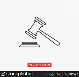 Judge Gavel Auction Icon Vector Illustration