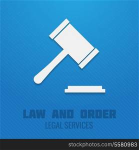 Judge gavel legal services law and order poster template vector illustration