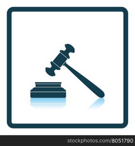 Judge hammer icon. Shadow reflection design. Vector illustration.