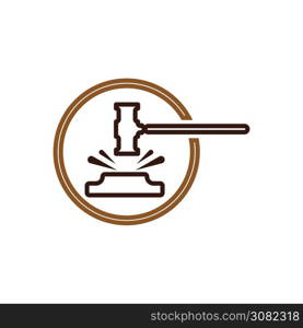 Judge hammer logo and symbol