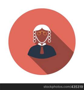 Judge icon. Flat Design Circle With Long Shadow. Vector Illustration.