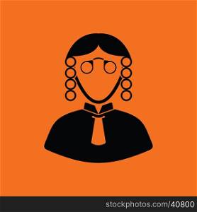 Judge icon. Orange background with black. Vector illustration.