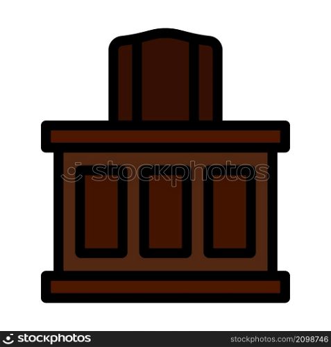 Judge Table Icon. Editable Bold Outline With Color Fill Design. Vector Illustration.