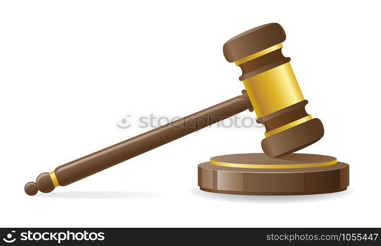 judicial or auction gavel vector illustration isolated on white background