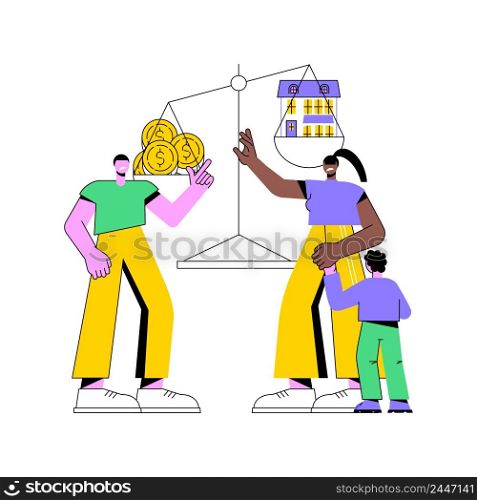 Judicial separation abstract concept vector illustration. Legal separation, married couple, court order, family law, divorce alternative, parental rights, judge gavel, property abstract metaphor.. Judicial separation abstract concept vector illustration.