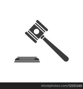 judicial system hammer icon on a white background, vector. judicial system hammer icon on a white background
