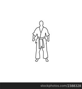 judo athlete vector icon illustration design template.