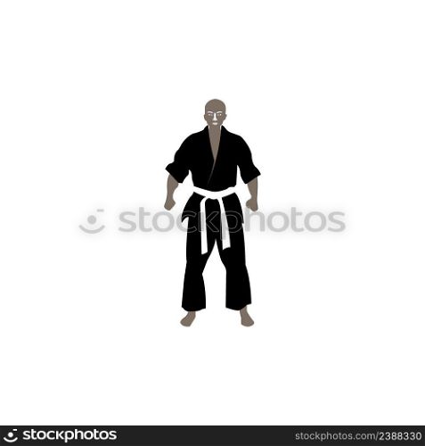 judo athlete vector icon illustration design template.