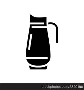 jug glass glyph icon vector. jug glass sign. isolated contour symbol black illustration. jug glass glyph icon vector illustration