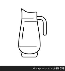 jug glass line icon vector. jug glass sign. isolated contour symbol black illustration. jug glass line icon vector illustration
