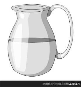 Jug of milk icon in monochrome style isolated on white background vector illustration. Jug of milk icon monochrome
