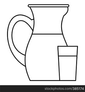 Jug of milk icon. Outline illustration of jug of milk vector icon for web design. Jug of milk icon, outline style