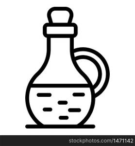 Jug with oil icon. Outline jug with oil vector icon for web design isolated on white background. Jug with oil icon, outline style