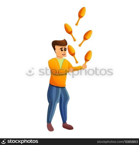 Juggler icon. Cartoon of juggler vector icon for web design isolated on white background. Juggler icon, cartoon style