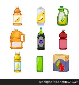 juice bottle set cartoon. fruit drink, beverage glass, food fresh, healthy organic, sweet juice bottle vector illustration. juice bottle set cartoon vector illustration