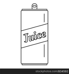 Juice can icon. Outline juice can vector icon for web design isolated on white background. Juice can icon, outline style