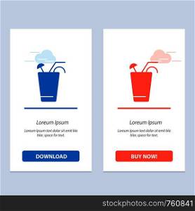 Juice, Drink, Food, Spring Blue and Red Download and Buy Now web Widget Card Template