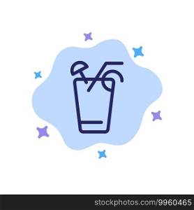 Juice, Drink, Food, Spring Blue Icon on Abstract Cloud Background