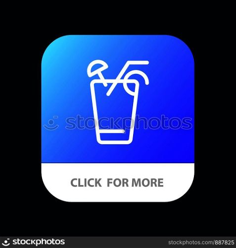 Juice, Drink, Food, Spring Mobile App Button. Android and IOS Line Version