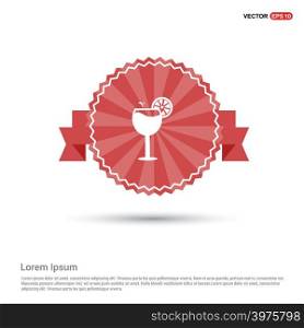 Juice icon. cocktail drink icon - Red Ribbon banner