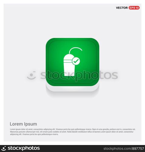 Juice icon. cocktail drink iconGreen Web Button - Free vector icon
