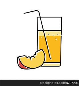 juice nectarine fruit color icon vector. juice nectarine fruit sign. isolated symbol illustration. juice nectarine fruit color icon vector illustration