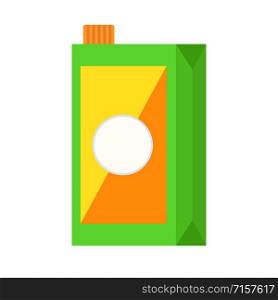 Juice pack in cartoon flat style on white, stock vector illustration