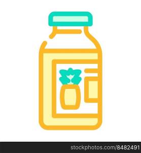 juice pineapple color icon vector. juice pineapple sign. isolated symbol illustration. juice pineapple color icon vector illustration