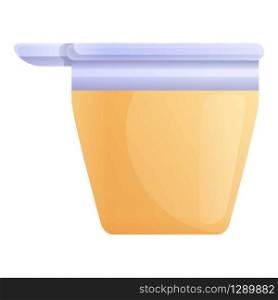 Juice plastic cup icon. Cartoon of juice plastic cup vector icon for web design isolated on white background. Juice plastic cup icon, cartoon style