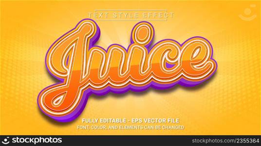 Juice Text Style Effect. Editable Graphic Text Template.