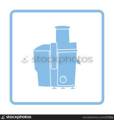 Juicer machine icon. Blue frame design. Vector illustration.
