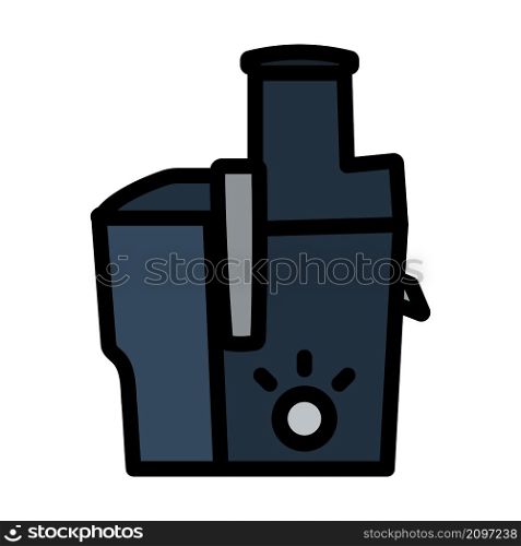 Juicer Machine Icon. Editable Bold Outline With Color Fill Design. Vector Illustration.