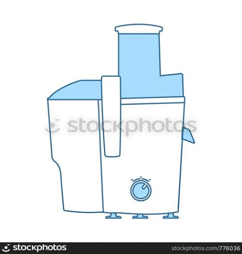 Juicer Machine Icon. Thin Line With Blue Fill Design. Vector Illustration.