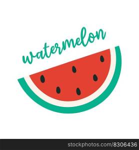  Juicy cute watermelon slice with lettering phrase. Cartoon vector illustration.