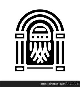 jukebox retro music glyph icon vector. jukebox retro music sign. isolated symbol illustration. jukebox retro music glyph icon vector illustration
