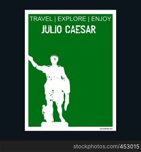 Julio Caesar monument landmark brochure Flat style and typography vector