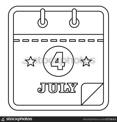 July calendar icon. Outline illustration of july calendar vector icon for web. July calendar icon, outline style.