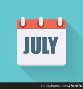 July Dates Flat Icon with Long Shadow. Vector Illustration EPS10. July Dates Flat Icon with Long Shadow. Vector Illustration