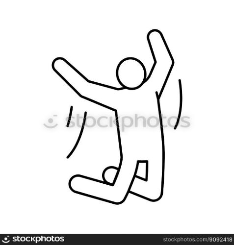 jump man people line icon vector. jump man people sign. isolated contour symbol black illustration. jump man people line icon vector illustration