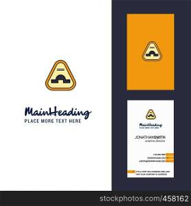 Jump road sign Creative Logo and business card. vertical Design Vector