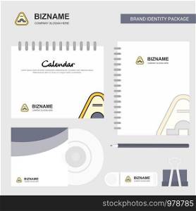 Jump road sign Logo, Calendar Template, CD Cover, Diary and USB Brand Stationary Package Design Vector Template
