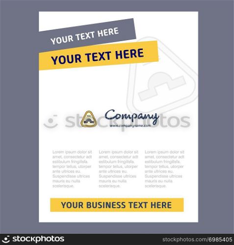 Jump road sign Title Page Design for Company profile ,annual report, presentations, leaflet, Brochure Vector Background