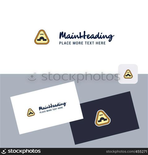 Jump road sign vector logotype with business card template. Elegant corporate identity. - Vector