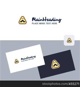 Jump road sign vector logotype with business card template. Elegant corporate identity. - Vector