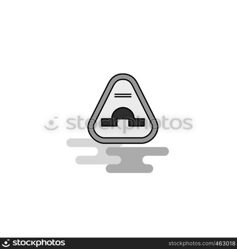 Jump road sign Web Icon. Flat Line Filled Gray Icon Vector