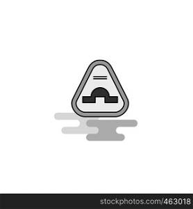 Jump road sign Web Icon. Flat Line Filled Gray Icon Vector