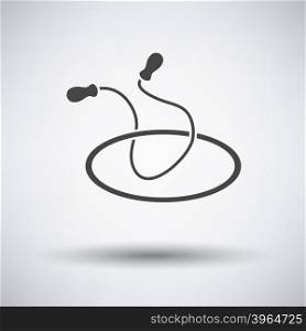 Jump rope and hoop icon on gray background with round shadow. Vector illustration.