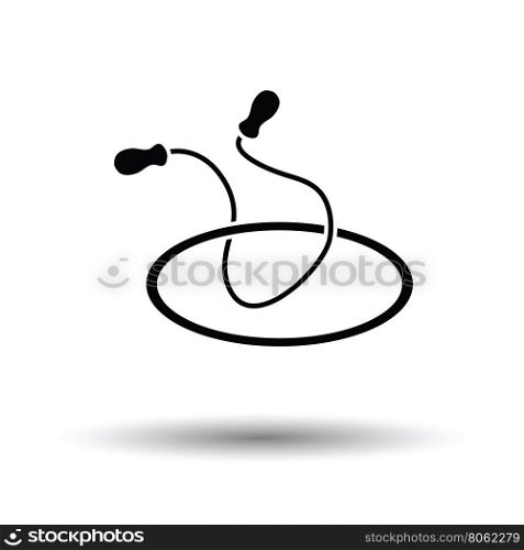Jump rope and hoop icon. White background with shadow design. Vector illustration.